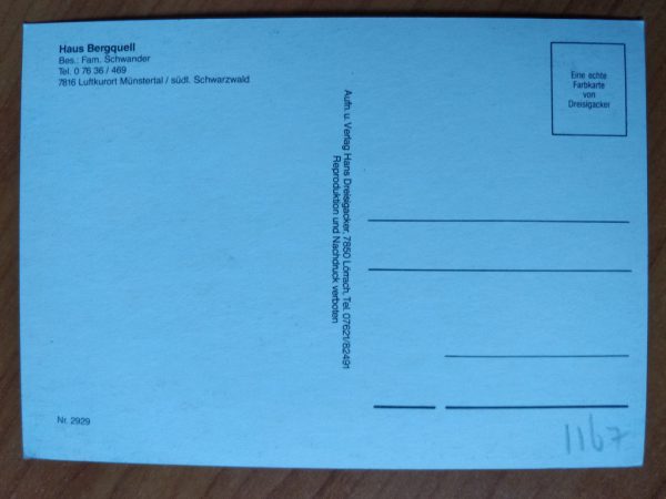 Postcard Haus Bergquell Schwarzwald - Image 2