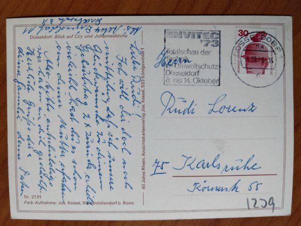 Postcard Dusseldorf Johanneskirche Church - Image 2
