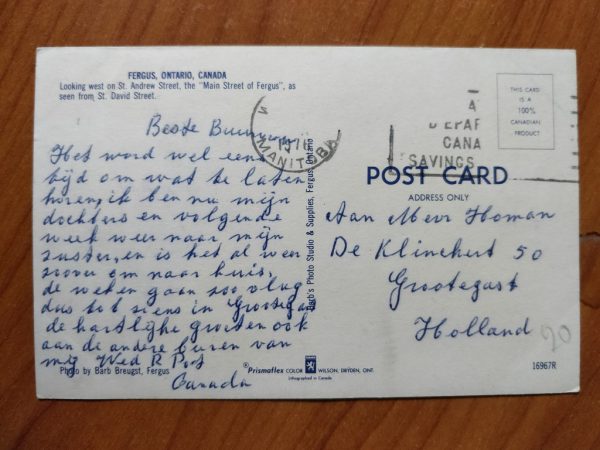 Postcard Fergus Ontario - Image 2