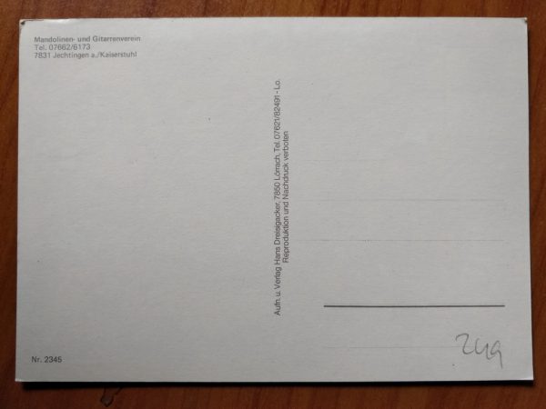 Postcard Mandolinen und Gitarrenverein Kaiserstuhl - Image 2