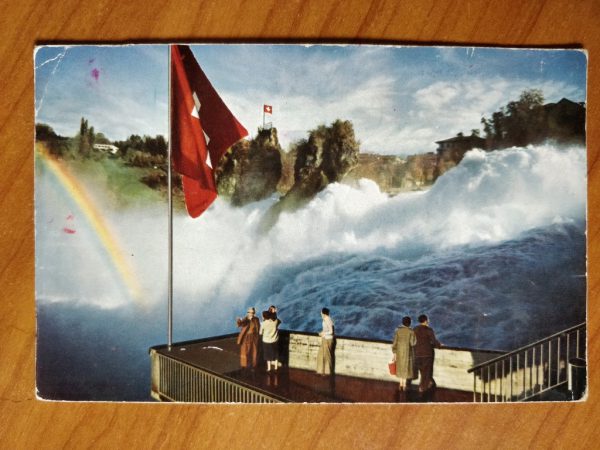 Postcard Rheinfall Schweiz Castle