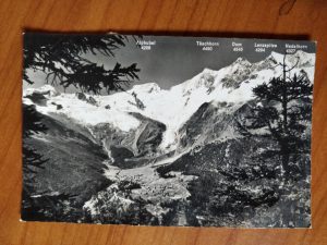 Postcard Saas-Fee Mountains