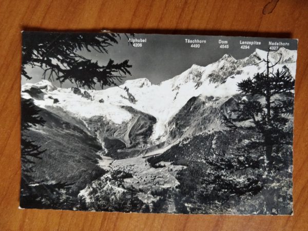 Postcard Saas-Fee Mountains