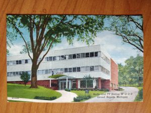 Postcard Radio TV Station WOOD Michicgan
