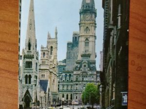 Postcard North Broad Street Philadelphia with Church