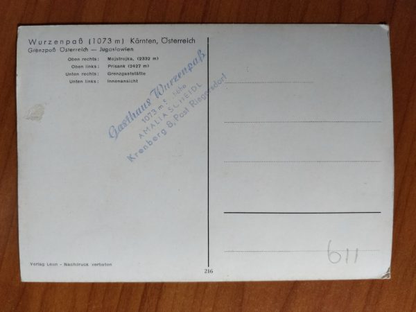 Postcard Wurzenpass Grenze - Image 2