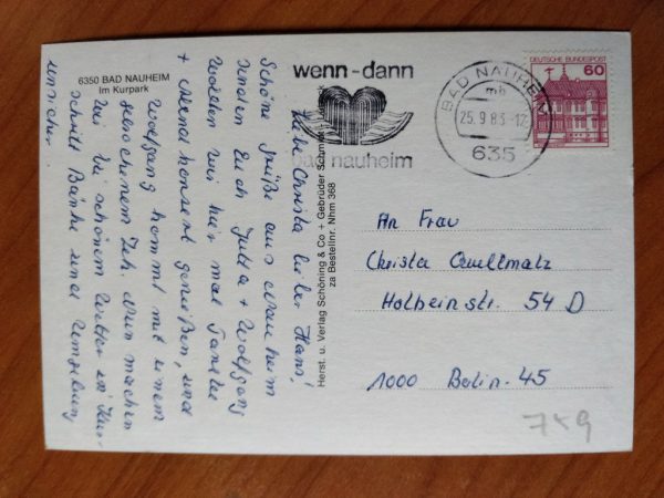 Postcard Bad Nauheim Park - Image 2