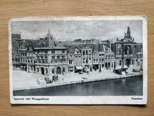 Postcard Haarlem Spaarne met Waaggebouw