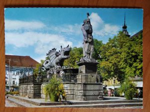 Postcard Klagenfurt Statue