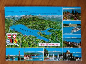 Postcard der Bodensee Map