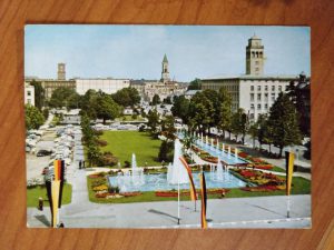 Postcard Karlsruhe Am Festplatz