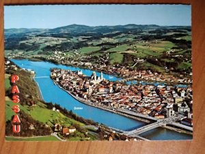 Postcard Passau Luftbild Panorama