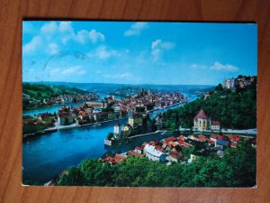 Postcard Passau Donau und Liz