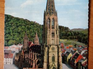 Postcard Church Freiburg Schwarzwald