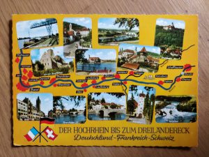 Postcard Dreilandeneck Deutschland Frankreich Schweiz