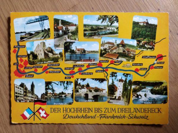 Postcard Dreilandeneck Deutschland Frankreich Schweiz