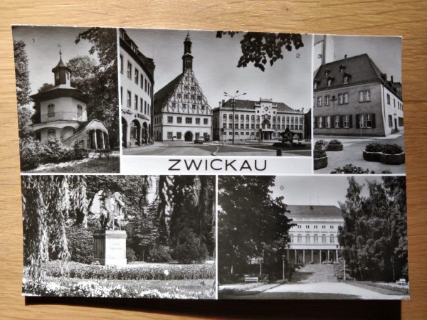 Postcard Zwickau 5 pictures