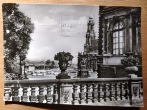 Postcard Dresden Theaterplatz und Kathedrale