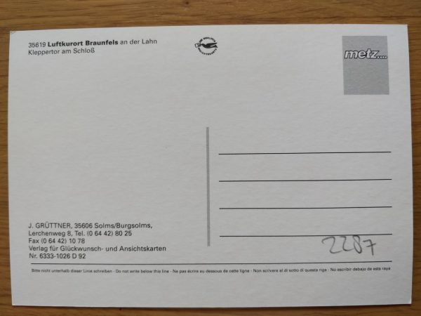 Postcard Luftkuhrort Braunfels - Image 2