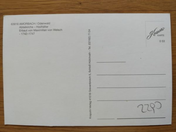 Postcard Amorbach Kirche Odenwald - Image 2
