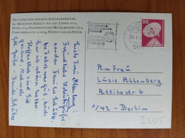 Postcard Eisenbahnbrucke Wuppertal - Image 2