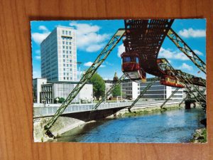 Postcard Wuppertaler Schwebebahn und Rivier