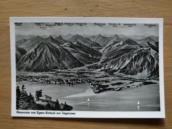 Postcard Panorama Egern Rottach Tegernsee