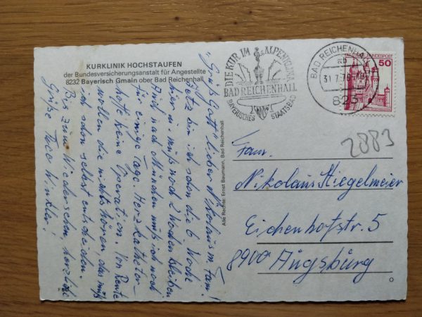 Postcard Kurklinik Hochstaufen Bayerisch Gmain - Image 2