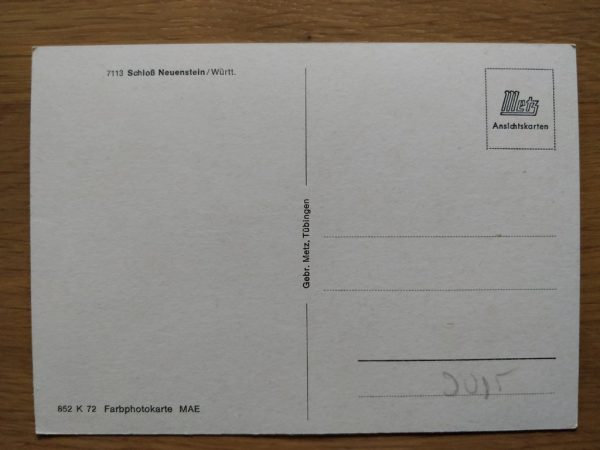 Postcard Schloss Neuenstein Wurtt - Image 2