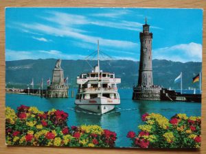 Postcard Lindau im Bodensee Hafeneinfart
