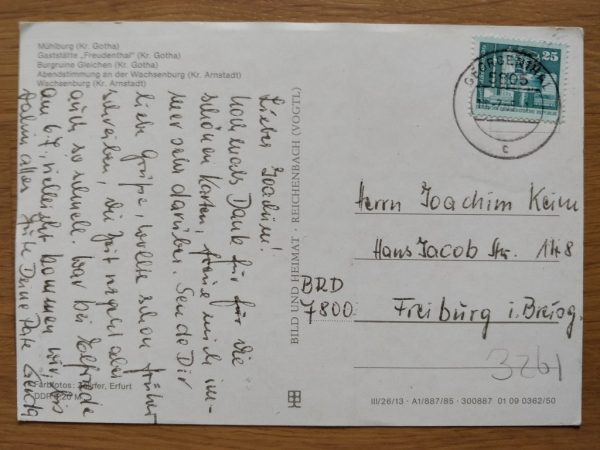 Postcard Muhlburg Kr Gotha Drei Gleichen - Image 2