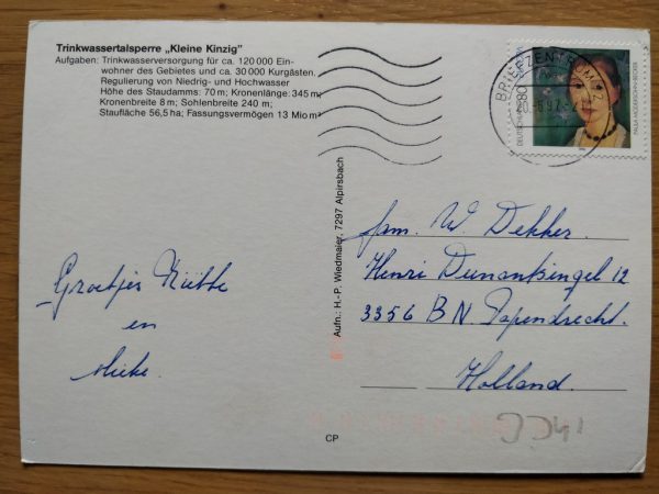 Postcard Trinkwassertalsperre Kleine Kinzig - Image 2
