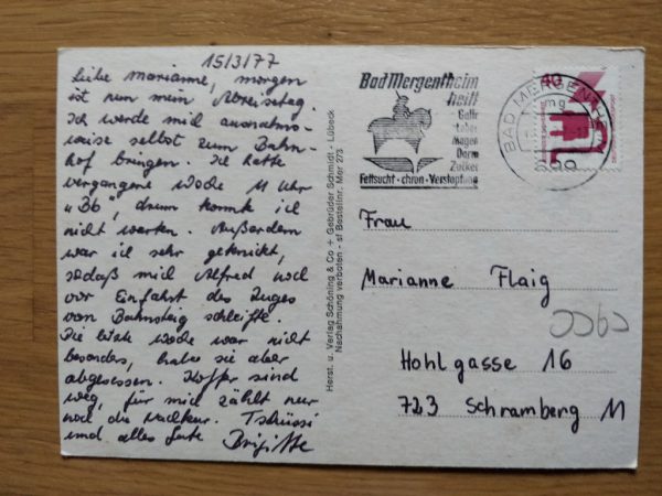 Postcard Gruss aus den Weltbad Mergentheim - Image 2