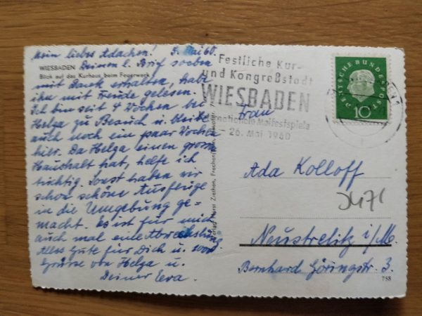 Postcard Wiesbaden Kurhaus mit Feuerwerk - Image 2