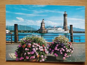 Postcard Lindau im Bodensee Hafeneinfart