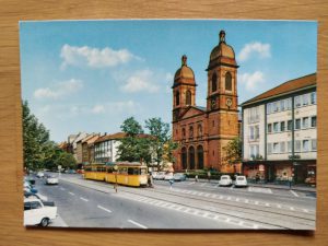 Postcard Karlsruhe Peter und Paul Platz