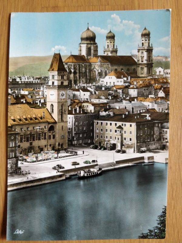 Postcard Passau Donau Rathaus und Dom