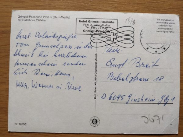 Postcard Grimsel Bern Wallis - Image 2
