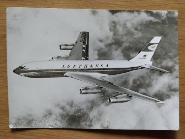 Postcard Airplane Boeing Jet 720 AB Lufthansa