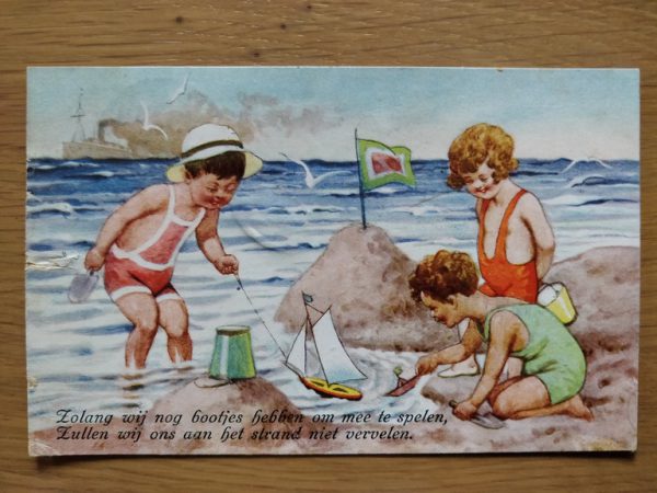Postcard 1955 Kinderen zolang wij nog bootjes hebben