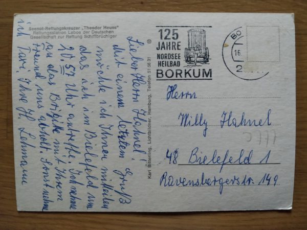 Postcard Theodor Heuss Boat - Image 2