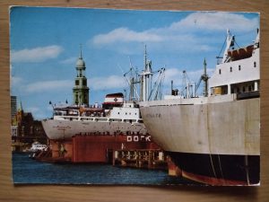 Postcard Boat Hafen Hamburg