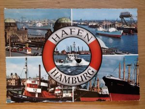 Postcard Hafen Hamburg Boats
