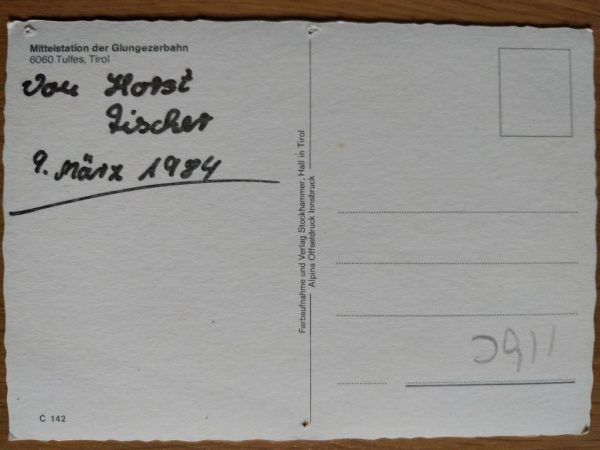 Postcard Mittelstation Tulfes Tirol - Image 2