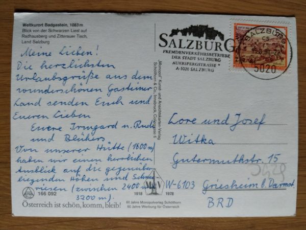 Postcard Badgastein Mountain - Image 2