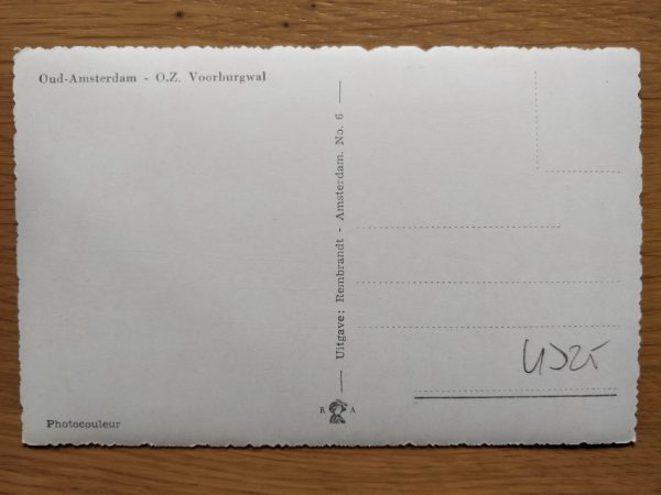 Postcard Oud Amsterdam Voorburgwal - Image 2