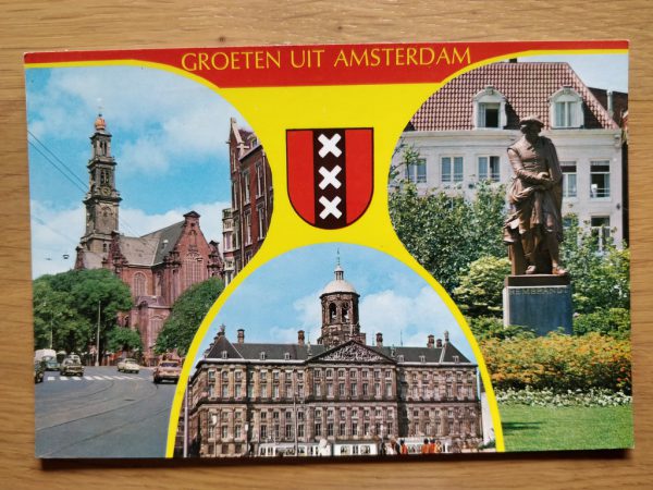 Postcard Amsterdam Westerkerk Rembrandtplein Koninklijk Paleis