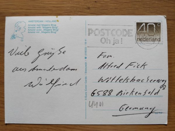 Postcard Groeten uit Amsterdam Amstel Magere Brug - Image 2