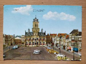 Postcard Delft Markt Stadhuis