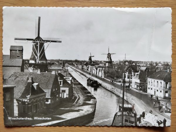 Postcard Winschoten Molens Winschoterdiep